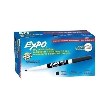 Expo W/B Marker Fine Blk Bx12 1