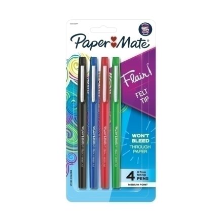 PM Flair Felt Tip Ast Pk4 Bx6 1