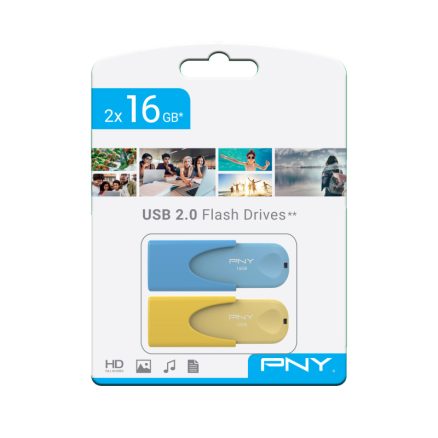 PNY USB 2.0 Dual Pack 2 x 16GB 1