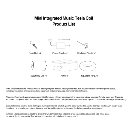 25cm Arc Bluetooth Square Wave PCB Musical Tesla Coil Scientific Experiment Toy- US Plug 4