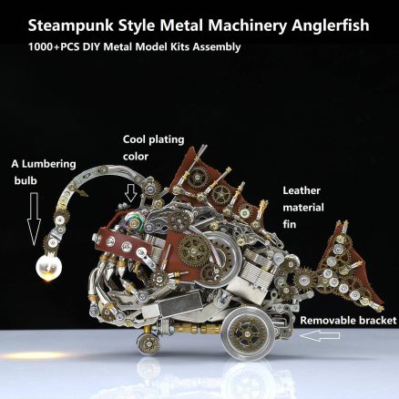 DIY Steampunk Style Metal Anglerfish Model Kits 1000Pcs+ 7