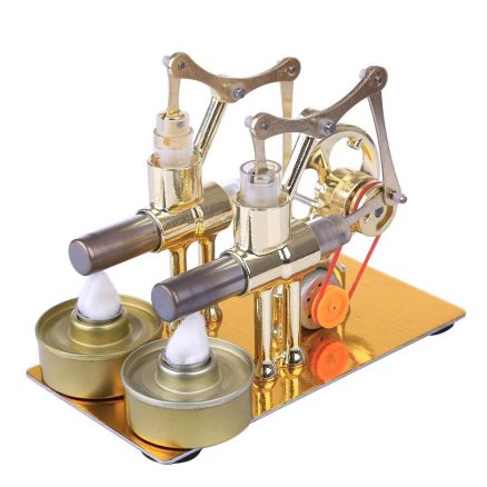 Stirling Engine Kit STEM Hot Air Stirling Engine Generator Double Cylinder Engine Model 2
