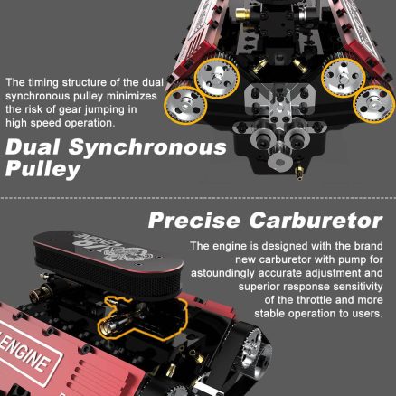 Toyan V8 Nitro Engine FS-V800 RC Engine Model Building Kits 28cc 15