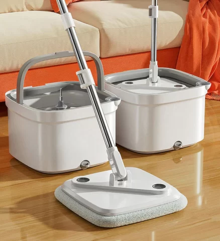 Joybos® Easy Washing Square Spin Mop & Bucket System With 4 Refills-US ONLY - Image 2