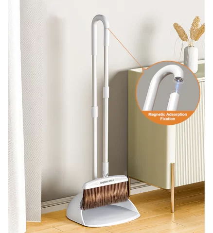 Joybos® Household Magnetic Suction U-shaped Broom Dustpan Set 3