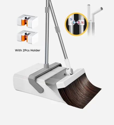 Joybos® White Home Cleaning Kit Broom with Adjustable Handle 4