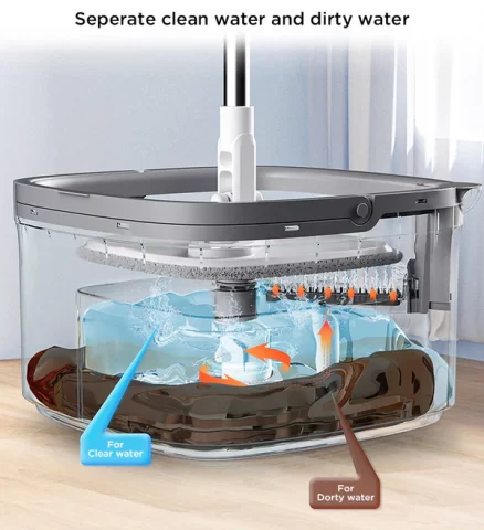 Joybos® Easy Washing Square Spin Mop & Bucket System With 4 Refills-US ONLY - Image 3