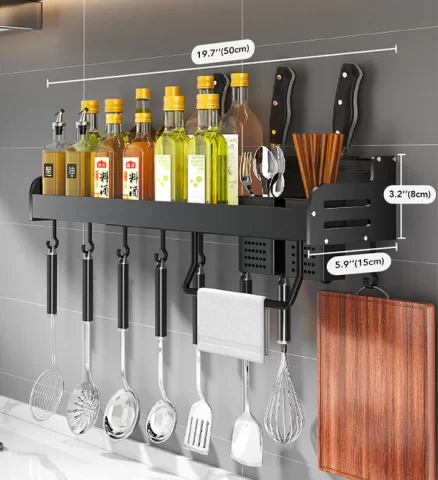 Joybos® Multipurpose Wall-mounted Aluminum Kitchen Rack Organizer 8