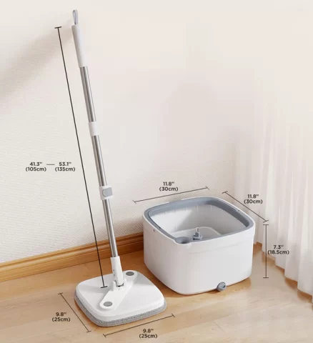 Joybos® Easy Washing Square Spin Mop & Bucket System With 4 Refills-US ONLY - Image 12