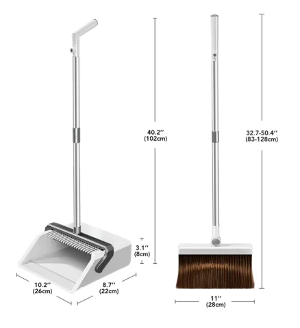 Joybos® White Home Cleaning Kit Broom with Adjustable Handle 12