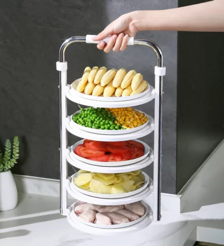 Joybos® 5 Tier Vegetable Storage Tray Plate Rack for Kitchen Counter F76 4