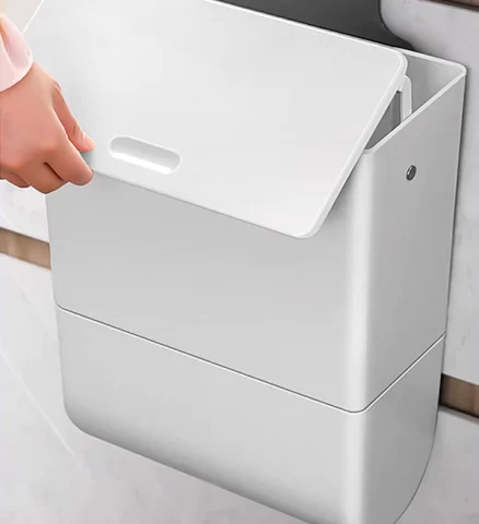 Joybos® Wall-Mounted Counter Trash Can With Tissue Box T22 - White 5