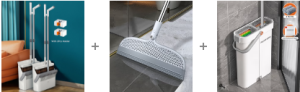 Joybos® White Home Cleaning Kit Broom with Adjustable Handle 20