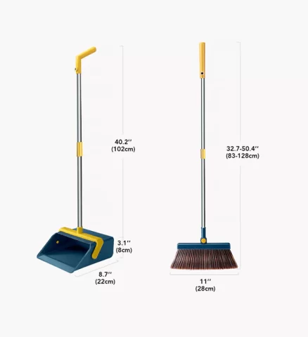 Joybos® Broom and Windproof Dustpan with Adjustable Handle 14