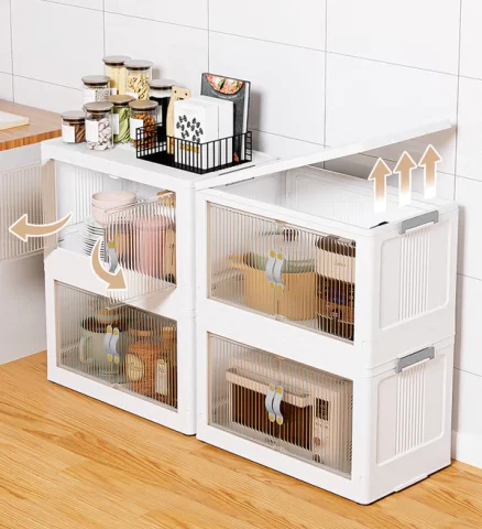 Joybos® Stackable Storage Bins with Lids and Doors - Image 9