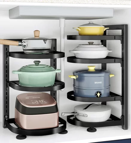 Joybos® Multi-Layer Movable Rotating Kitchen Storage Multifunctional Household Shelf F128 4