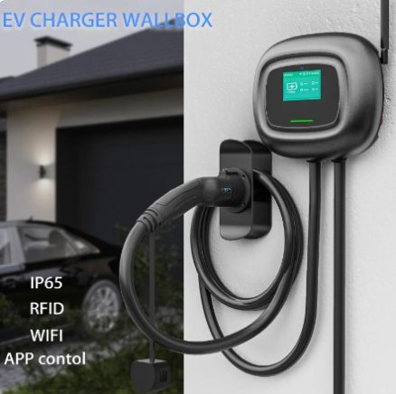 22kw Type2 Three-Phase Electric Vehicle Charging Station 32A EVSE Wall Mounted Charging Wallbox 5m Cable 5