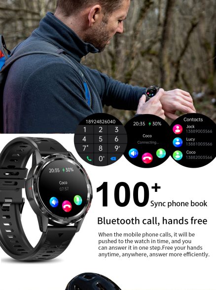 H70 Smart Watch BT Call 1.32inch Full Touch Heart Rate IP67 Waterproof Voice Assistant Sport Track 38