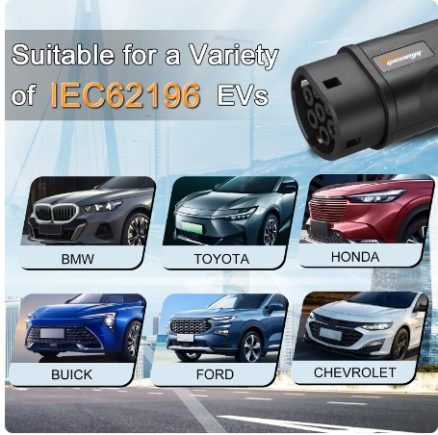 Adaptor 16A 32A Electric Vehicle Car Charger Connector SAE J1772 Socket Type 1 To Type 2 EV Adapter Socket 3