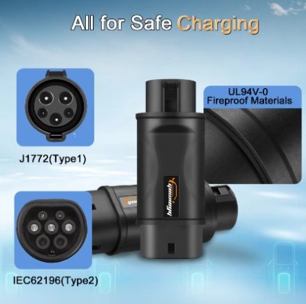 Adaptor 16A 32A Electric Vehicle Car Charger Connector SAE J1772 Socket Type 1 To Type 2 EV Adapter Socket 5