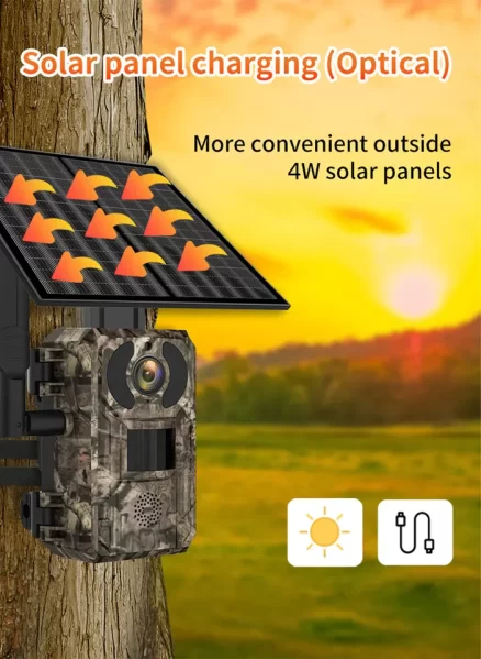 2K Australia 4G Band Infrared LED 0.2s Trigger Time Motion Activation Battery Solar Wildlife Game Camera For Wildlife Monitoring 6