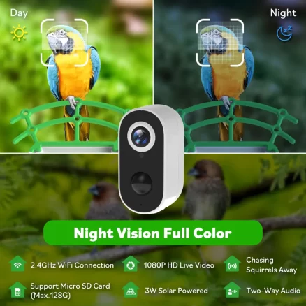 App Remote View Smart Ai Identify Bird Motion Detection 1.8L Birds Feeder Camera Wifi Outdoor Ip65 Night Vision Gift For Friend 5