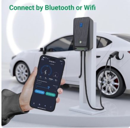 EV Charger Type 2 APP Wifi Control 16A 3 Phase Electric Car Charging Station EVSE Wallbox with 6.1M Cable 11KW 2