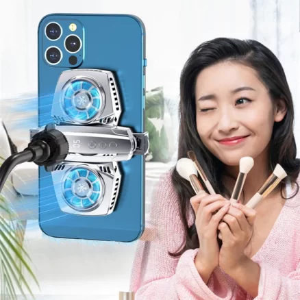 Mobile Phone Cooler Radiator for iPhone/Android Game Phone Cooling Fan Digital Display Bracket 6