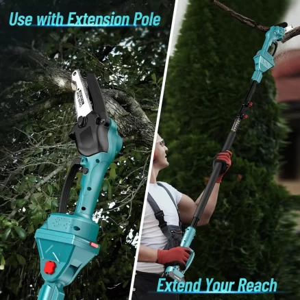 2 in 1 Cordless 8 inch Chainsaw with Pole Saw 4