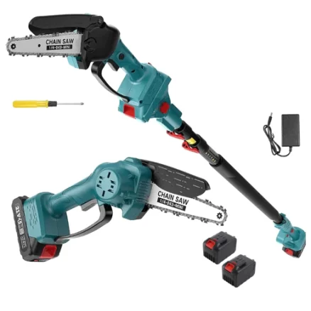 2 in 1 Cordless 8 inch Chainsaw with Pole Saw 12