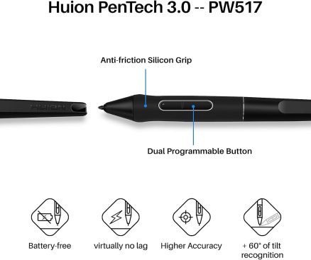 Wireless Drawing Tablet HUION Inspiroy Keydial KD200 Bluetooth Graphic Tablet with Keyboard Dial 5 Customized Express Keys Battery-Free Pen, 8.9x5.6inch Art Tablet Work with Windows, Mac, Android 4