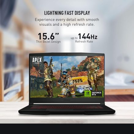 MSI Thin GF63 15.6" 144Hz Gaming Laptop: 12th Gen Intel Core i7, NVIDIA GeForce RTX 4050, 16GB DDR4, 512GB NVMe SSD, Type-C, Cooler Boost 5, Win11 Home: Black 12VE-066US 4