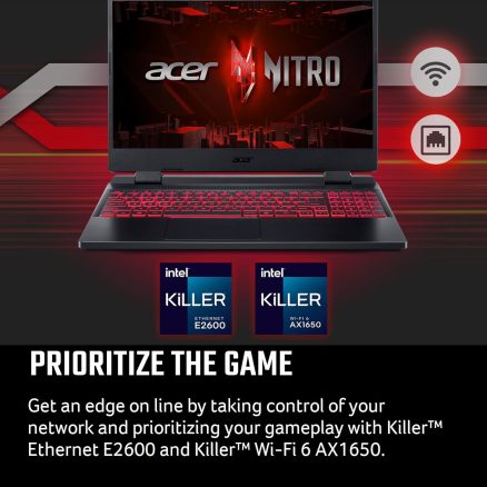 Acer Nitro 5 AN515-58-57Y8 Gaming Laptop | Intel Core i5-12500H | NVIDIA GeForce RTX 3050 Ti Laptop GPU | 15.6" FHD 144Hz IPS Display | 16GB DDR4 | 512GB Gen 4 SSD | Killer Wi-Fi 6 | Backlit Keyboard 13