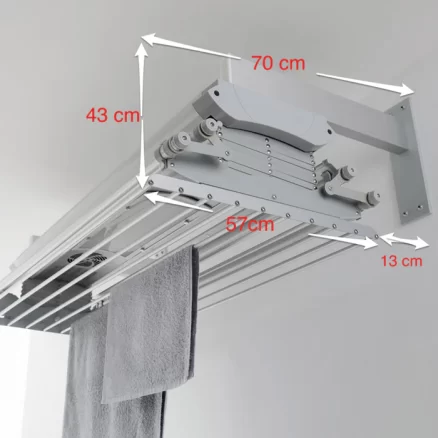 Foxydry Air Wall-Mounted Electric Drying Rack: Space-Saving, Remote-Controlled, Energy-Efficient 12