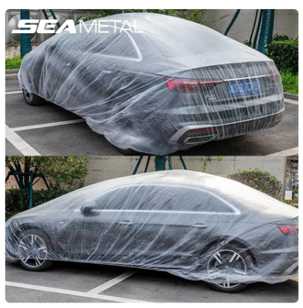 SEAMETAL Disposable Car Cover Indoor Dustproof PEVA Car Cover Transparent Soft Scratch-Free Auto Exterior Protector Universal 1