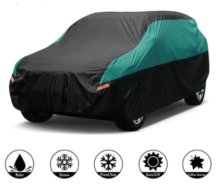 Kayme Universal Full Car Covers Outdoor Waterproof Sun Rain Snow UV Protectio Fit SUV/Sedan/Hatchback 1