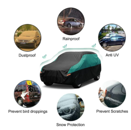 Kayme Universal Full Car Covers Outdoor Waterproof Sun Rain Snow UV Protectio Fit SUV/Sedan/Hatchback 12