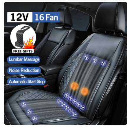 DC 12V Cooling Car Seat Cushion Summer Cool Blowing With Massage Seat Covers Ventilation Automatic Switch Seat Car Accessories 13