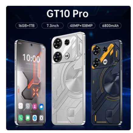 2024 Cellphones GT10 Pro Smartphone 5G 7.3HD 16G+1TB Dual Sim Android 13 108MP 6800mAh Cell Phone Unlocked Smart Mobile Phones 2