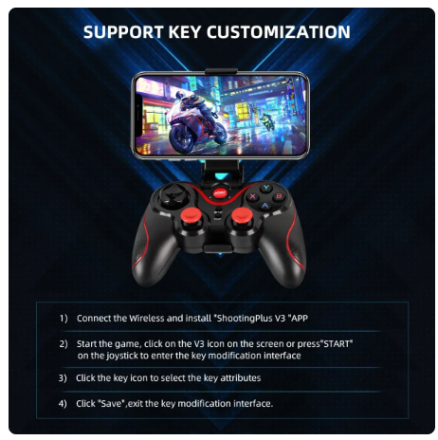 GAMINJA Wireless Bluetooth Gamepad PC Game Controller Gaming Joystick For Android Mobile Phone TV Box Playstation 3 Tablet PC 4