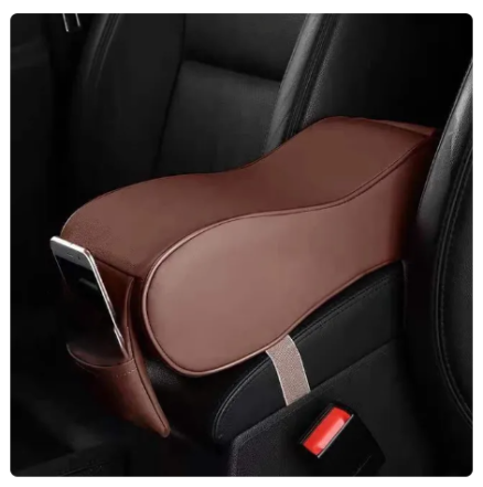 PU Leather Car Armrest Box Pad Cushion Auto Center Console Arm Rest Seat Box Heightening Soft Pad Hand Support with Storage Bags 3
