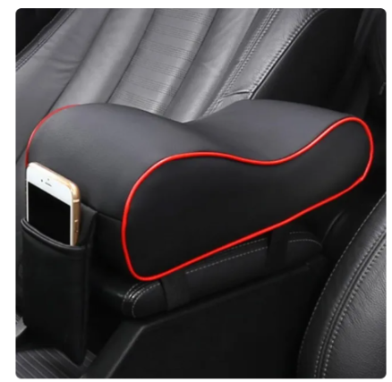 PU Leather Car Armrest Box Pad Cushion Auto Center Console Arm Rest Seat Box Heightening Soft Pad Hand Support with Storage Bags 4