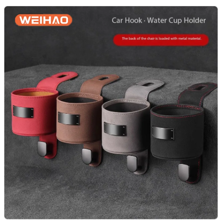 Car Hook Storage Box Seat Back Milk Bottle Beverage Cup Holder Suede Rear Storage Car Storage Box Hook 12