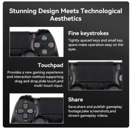 Wireless Bluetooth Controller Grip Somatic Vibration Trigger Feedback Holiday Gifts Game for Sony Family Gatherings for ps4 5