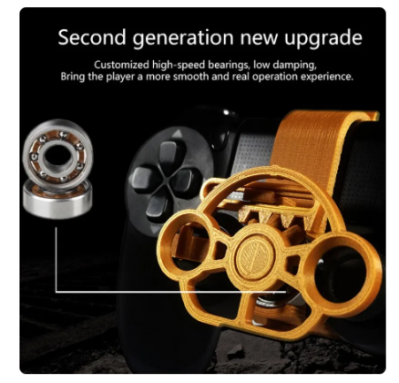 Gaming Racing Wheel Mini Steering Game Controller For Sony Playstation PS4 3D Printed Accessories Color Gold 5