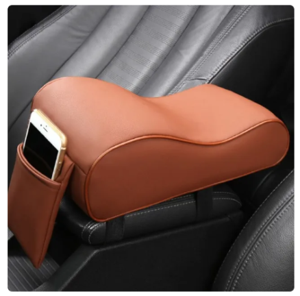 PU Leather Car Armrest Box Pad Cushion Auto Center Console Arm Rest Seat Box Heightening Soft Pad Hand Support with Storage Bags 5