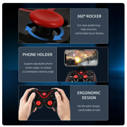 GAMINJA Wireless Bluetooth Gamepad PC Game Controller Gaming Joystick For Android Mobile Phone TV Box Playstation 3 Tablet PC 7