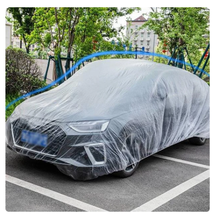 SEAMETAL Disposable Car Cover Indoor Dustproof PEVA Car Cover Transparent Soft Scratch-Free Auto Exterior Protector Universal 4