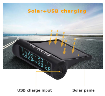 Solar Truck TPMS Tire Pressure Monitor 6 External Sensor LCD Display Car Tire Pressure Monitoring Tyre Temperature Alarm System 6