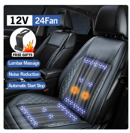 DC 12V Cooling Car Seat Cushion Summer Cool Blowing With Massage Seat Covers Ventilation Automatic Switch Seat Car Accessories 7